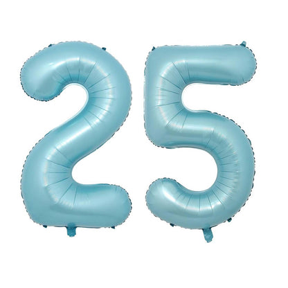 32 Inch Pastel Blue Number Foil balloon