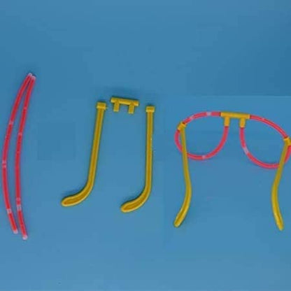 Glow Sticks Plastic Eye Glasses Neon Glow in The Dark Sticks (Assorted Colours) (Pack of 4)