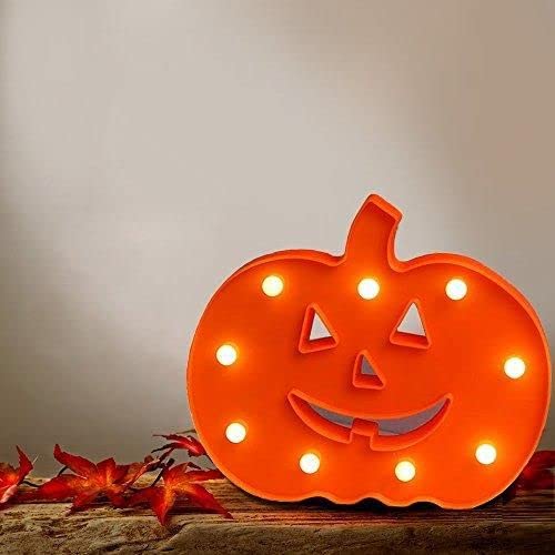 LED Marquee Light Sign for Wedding Birthday Party Christmas Indoor Home Bar Decoratrion (Warm White) (Halloween Pumpkin)