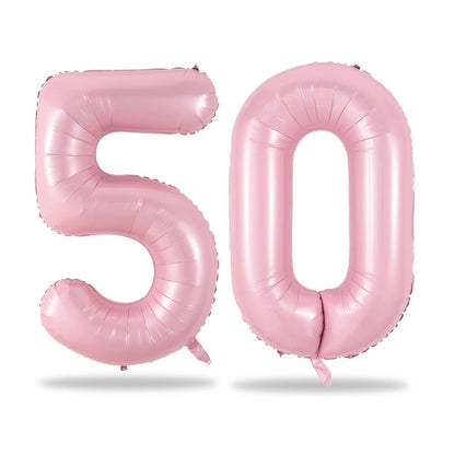 32 Inch Pastel Pink Number Foil balloon