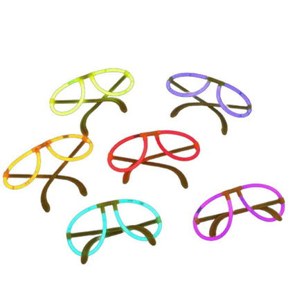 Glow Sticks Plastic Eye Glasses Neon Glow in The Dark Sticks (Assorted Colours) (Pack of 4)