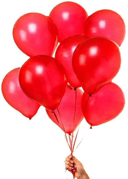 Metallic Finish Balloons for Birthday/Anniversary Party Decoration (Pack of 50, Red)