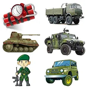 Army/Military Theme Cutouts Set For Birthday, Baby Shower Party Decorations (Cutouts)