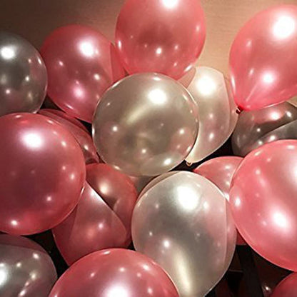 Metallic Finish Balloons for Birthday/Anniversary Party Decoration (Pack of 50, Pink)