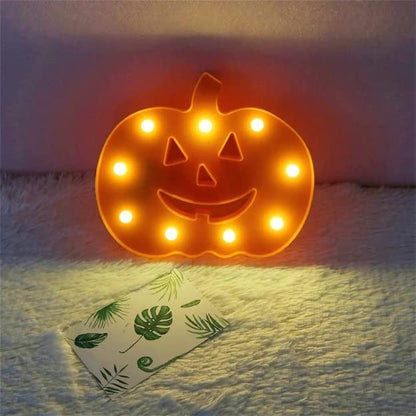 LED Marquee Light Sign for Wedding Birthday Party Christmas Indoor Home Bar Decoratrion (Warm White) (Halloween Pumpkin)