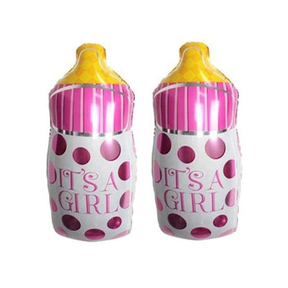 24 Inch Its A Girl Bottle Shape Theme foil balloon Pink (Pack of 2) for Baby Shower Decoration