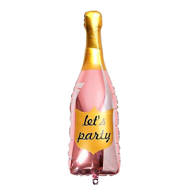 Lets Party Pink Bottle Foil Balloons for Birthday , Bride to be , bachelor Party Decoration