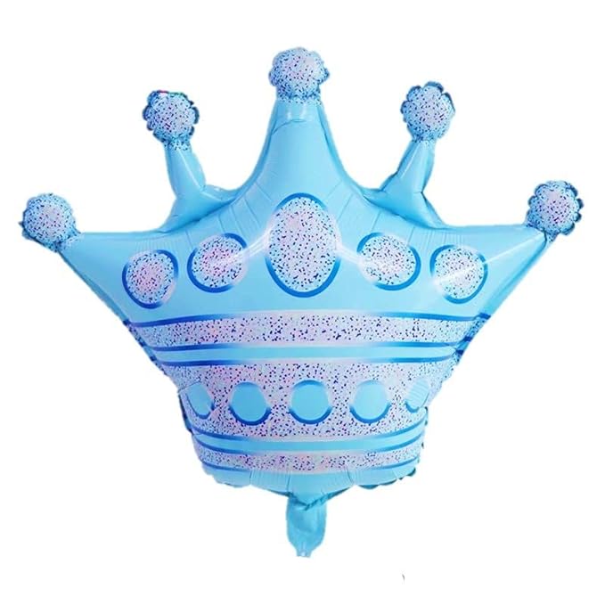 Big Blue Crown Shape Theme foil balloon Blue (Pack of 2) for Baby Shower Birthday Decoration