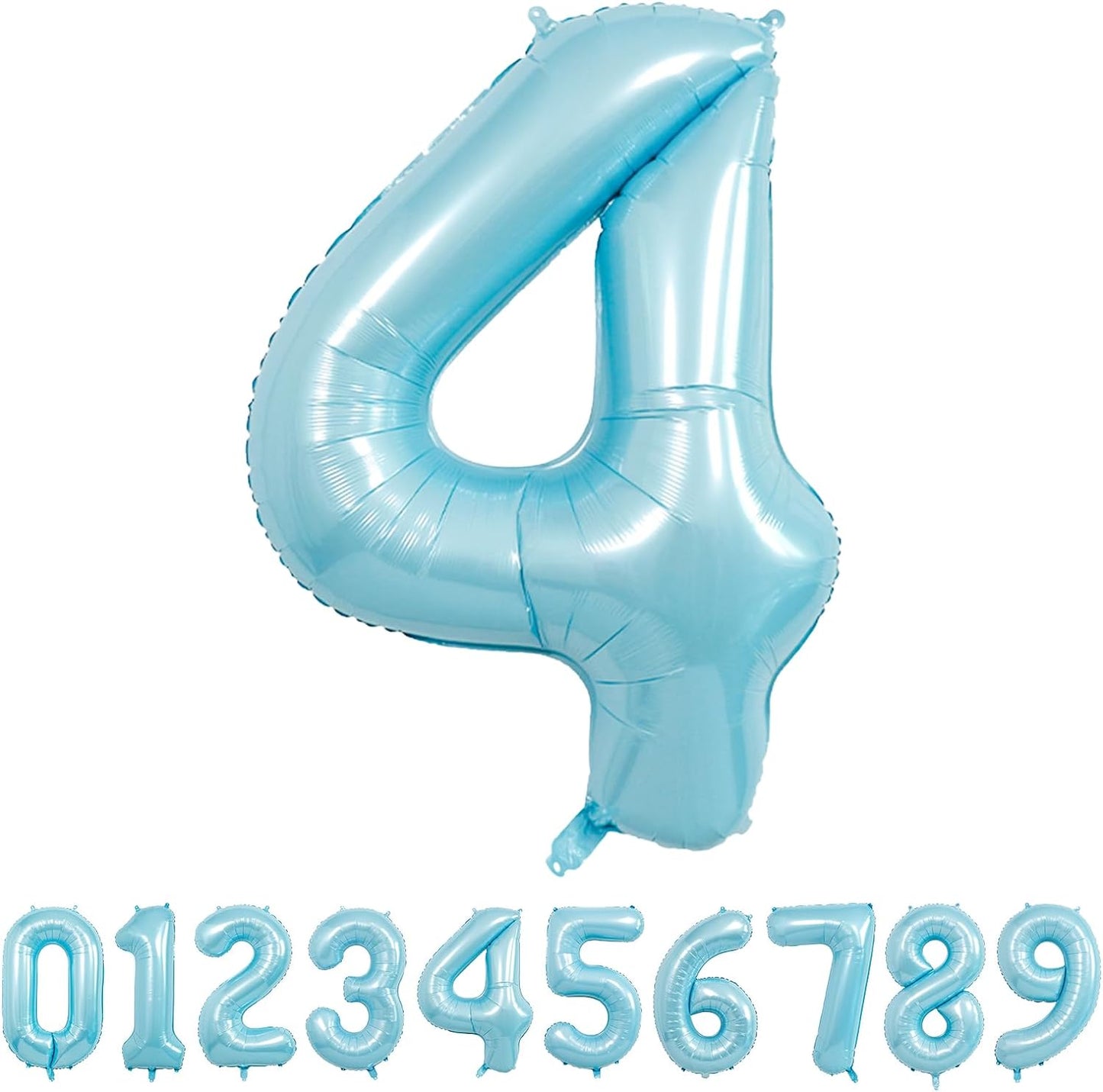 32 Inch Pastel Blue Number Foil balloon