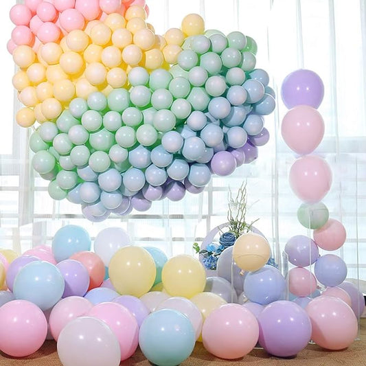 10 Inch Pastel Colored Balloons For Happy Birthday , Baby Shower Party Decorations (Pack of 100, Multi)