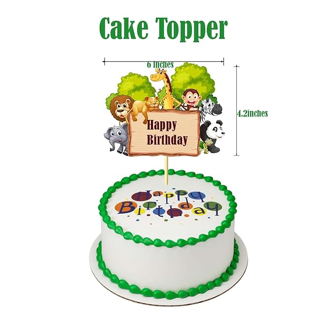 Jungle/Animal Theme Cake Topper For Birthday, Baby Shower Party Decoration