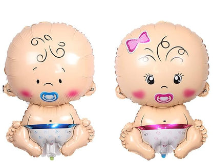 22 Inch Baby Boy/Girl Face Shape Theme foil balloon (Pack of 2) for Baby Shower Decoration