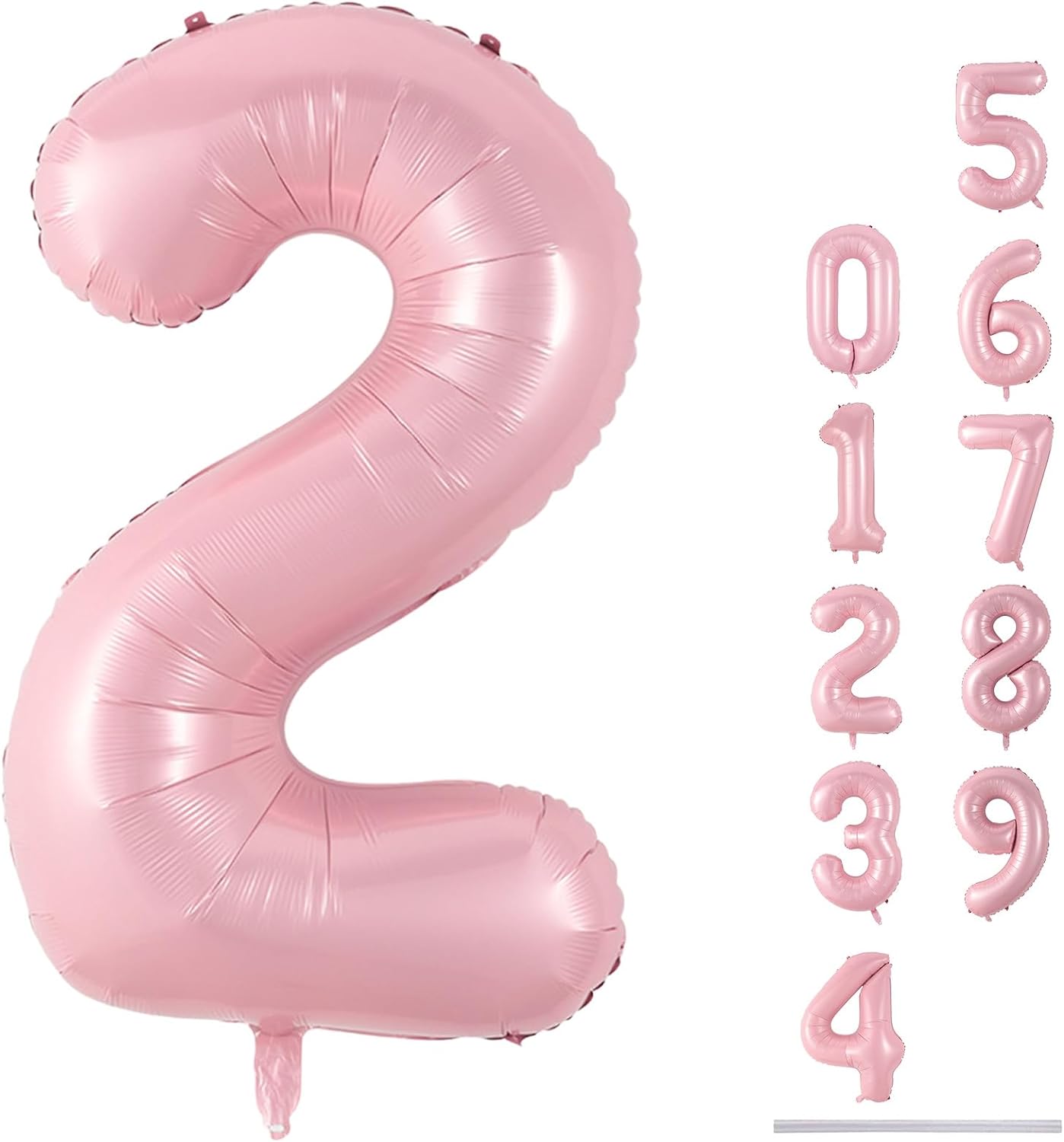 32 Inch Pastel Pink Number Foil balloon