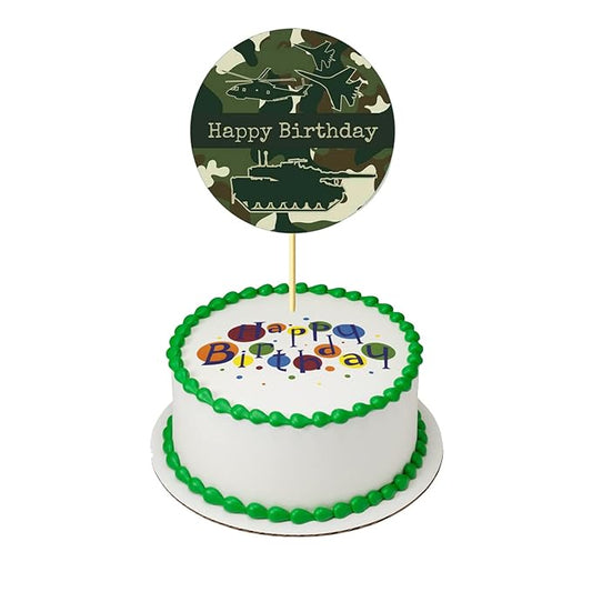 Army/Military Theme Cake Topper For Birthday, Baby Shower Party Decorations (Design 1)