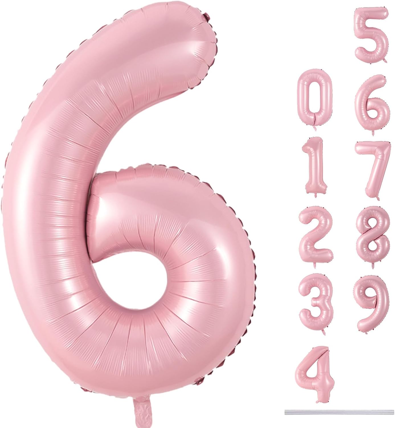 32 Inch Pastel Pink Number Foil balloon