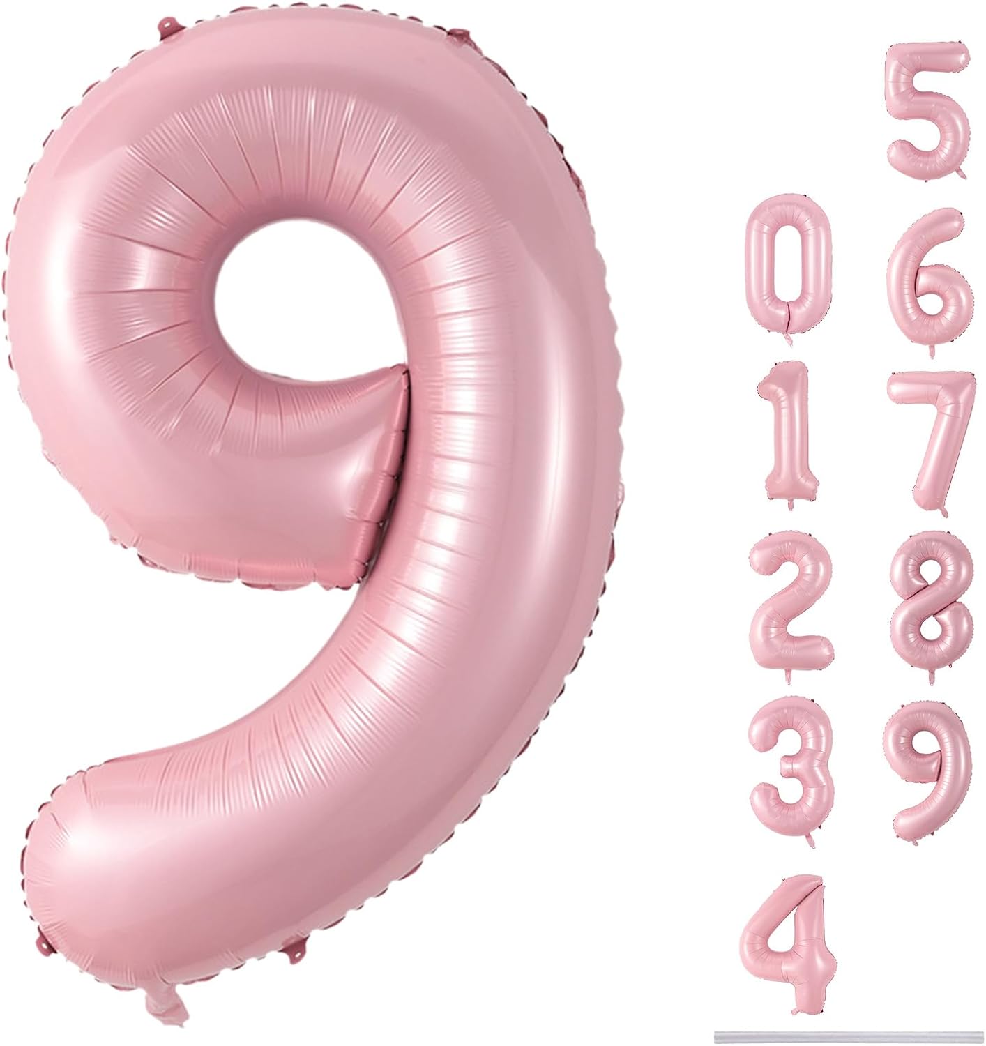 32 Inch Pastel Pink Number Foil balloon