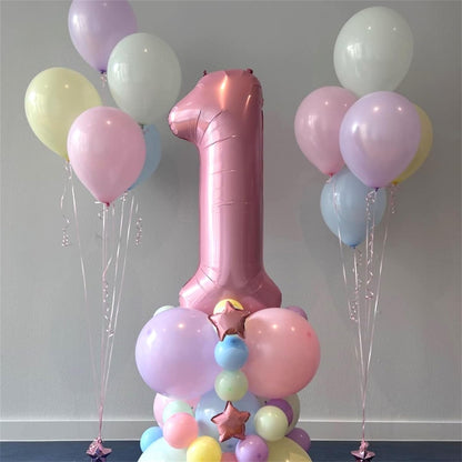 32 Inch Pastel Pink Number Foil balloon