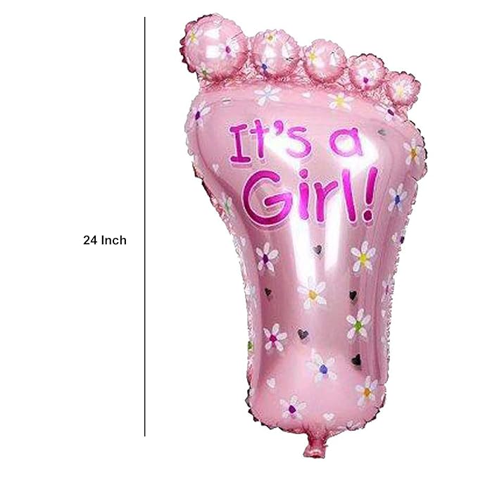 24 Inch Its A Boy/Girl Feet Foot Shape Theme foil balloon (Pack of 2) for Baby Shower Decoration