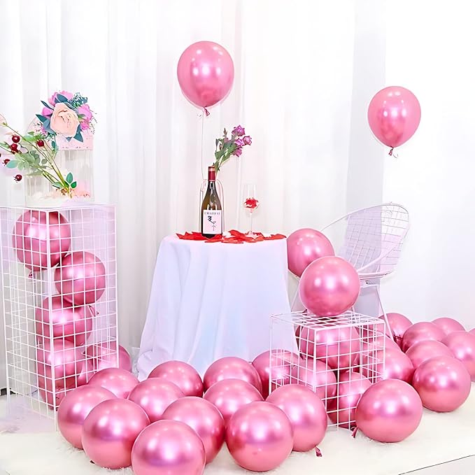 50 pcs Pink Chrome Balloons for Birthday decoration celebration Anniversary baby shower