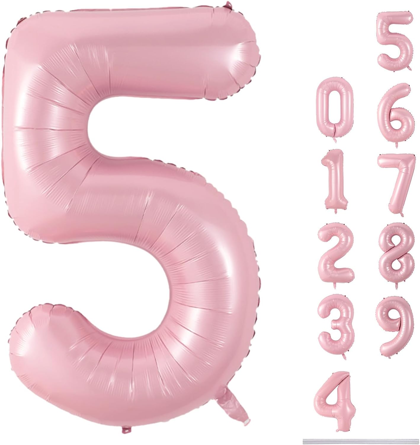 32 Inch Pastel Pink Number Foil balloon