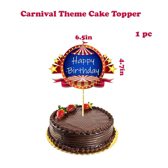 Carnival Theme Cake Topper Set For Birthday, Baby Shower Party Decorations