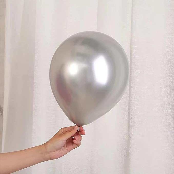 50 pcs Silver Chrome Balloons for Birthday decoration celebration Anniversary baby shower