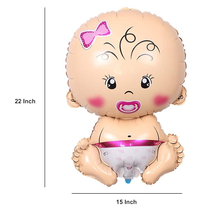 22 Inch Baby Boy/Girl Face Shape Theme foil balloon (Pack of 2) for Baby Shower Decoration