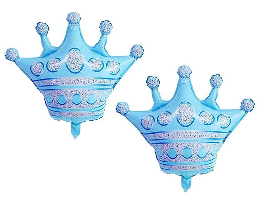 Big Blue Crown Shape Theme foil balloon Blue (Pack of 2) for Baby Shower Birthday Decoration