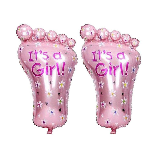 24 Inch Its A Girl Feet Foot Shape Theme foil balloon Blue (Pack of 2) for Baby Shower Decoration (Its A Girl Feet)