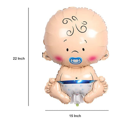 22 Inch Baby Boy Face Shape Theme foil balloon Blue (Pack of 2) for Baby Shower Decoration