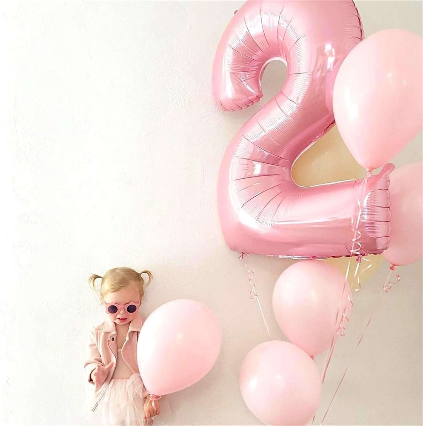 32 Inch Pastel Pink Number Foil balloon