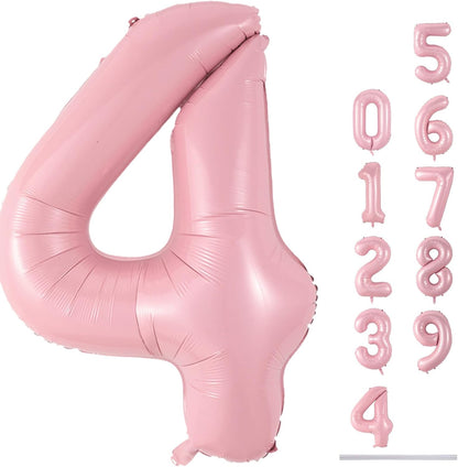 32 Inch Pastel Pink Number Foil balloon