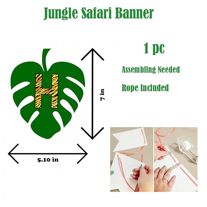 Jungle/Animal Theme Happy Birthday Banner Set For Birthday, Baby Shower Party Decoration