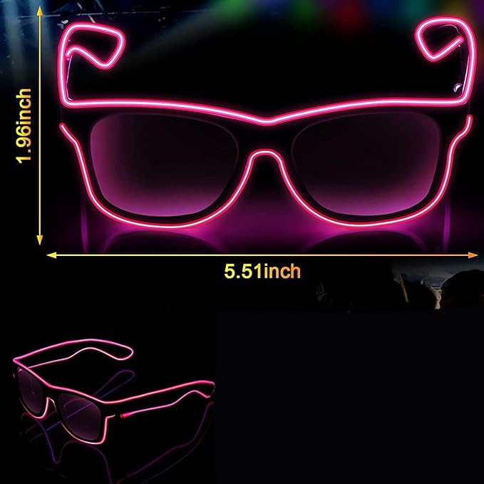 Neon LED Party Goggles Glow In The Dark Rave Party Glasses