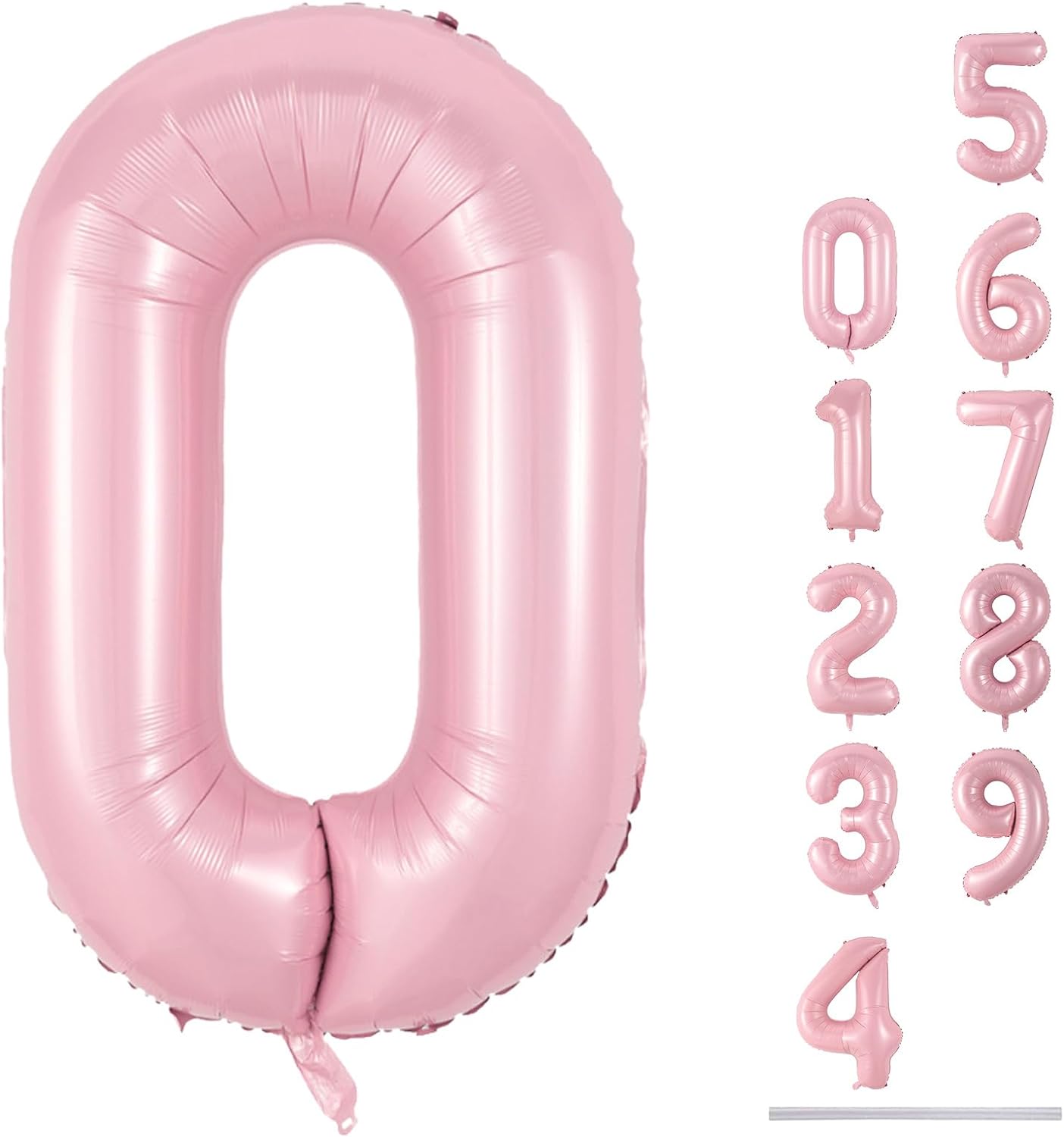 32 Inch Pastel Pink Number Foil balloon