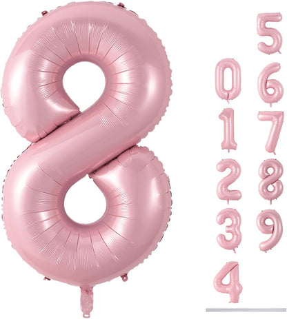 32 Inch Pastel Pink Number Foil balloon