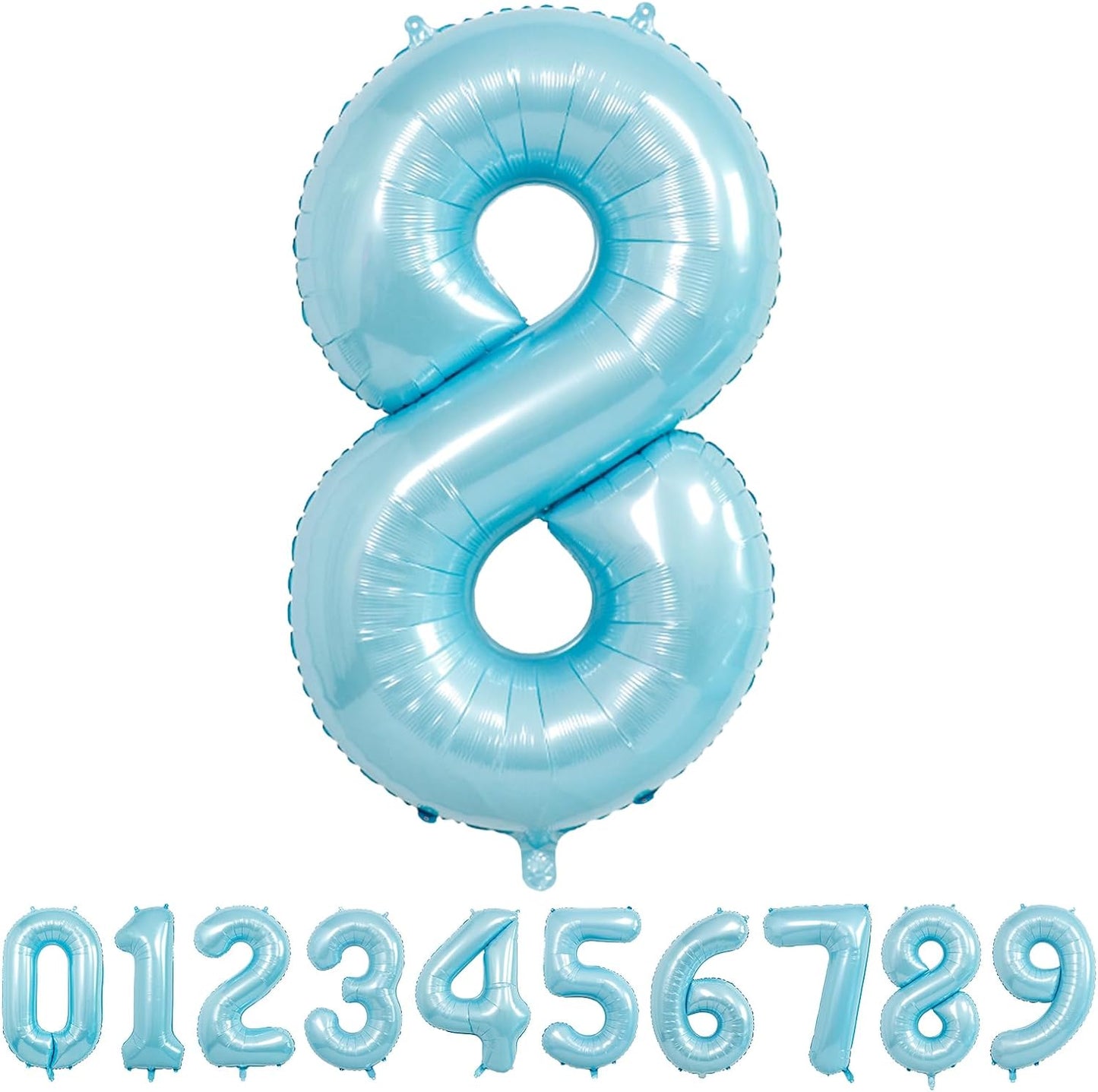 32 Inch Pastel Blue Number Foil balloon