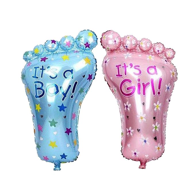 24 Inch Its A Boy/Girl Feet Foot Shape Theme foil balloon (Pack of 2) for Baby Shower Decoration