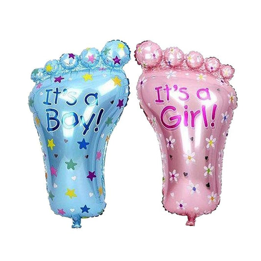 24 Inch Its A Boy/Girl Feet Foot Shape Theme foil balloon (Pack of 2) for Baby Shower Decoration