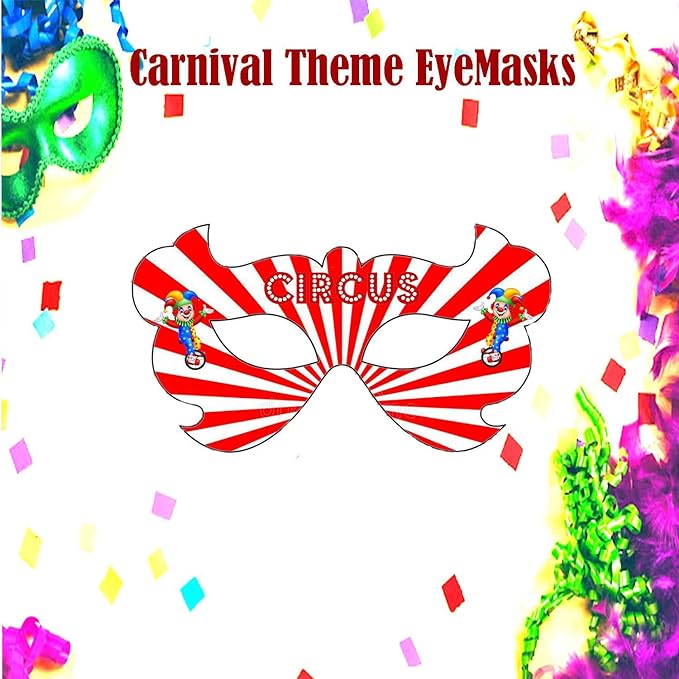 Carnival Theme Eye Mask Set For Birthday, Baby Shower Party Decorations