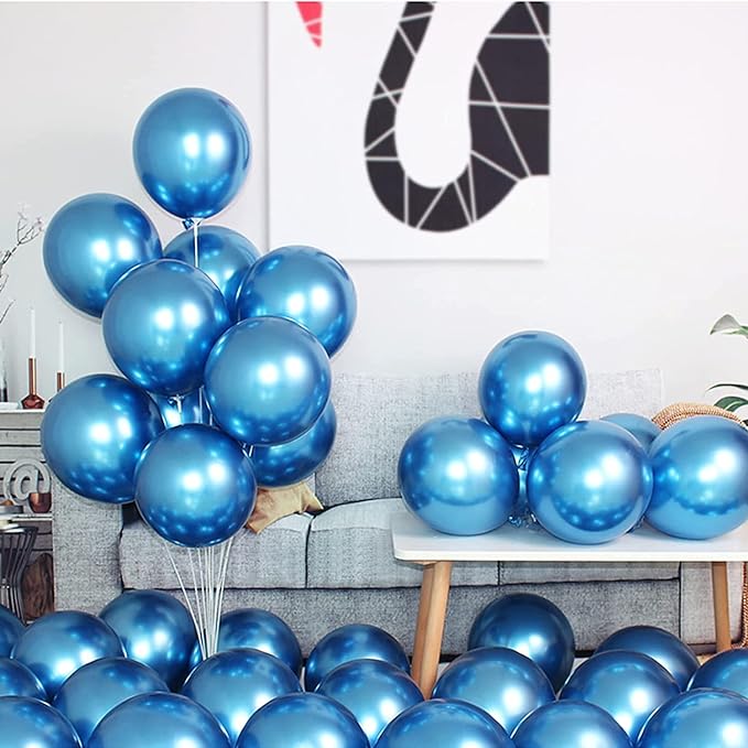 50 pcs Blue Chrome Balloons for Birthday decoration celebration Anniversary baby shower