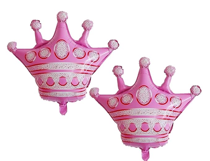 Big Pink Crown Shape Theme foil balloon (Pack of 2) for Baby Shower Birthday Decoration