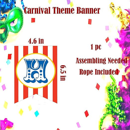 Carnival Theme Happy Birthday Flag banner Set For Birthday, Baby Shower Party Decorations (Design 1)