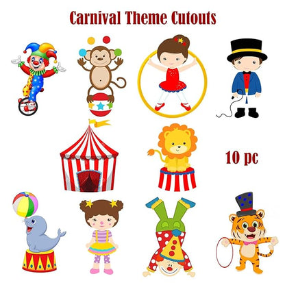 Carnival Theme Ceiling Hangings/Danglers Set For Birthday, Baby Shower Party Decorations (Cutouts)