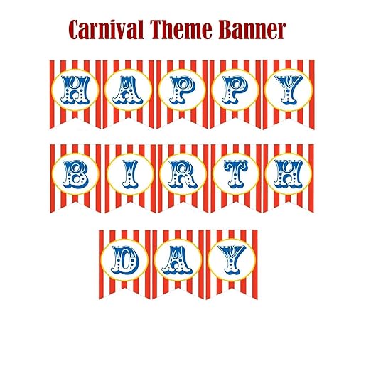 Carnival Theme Happy Birthday Flag banner Set For Birthday, Baby Shower Party Decorations (Design 1)