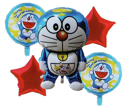 DoremonTheme Foil Balloon 5 Pc Set For Birthday Decoration