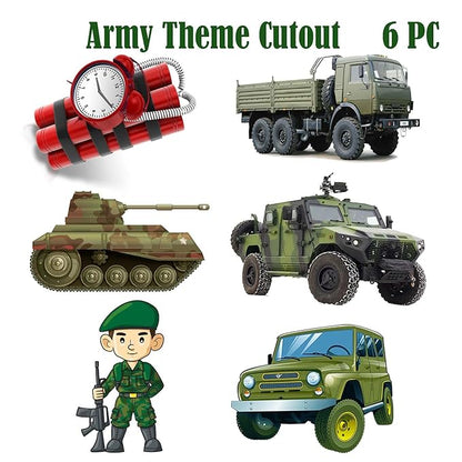 Army/Military Theme Cutouts Set For Birthday, Baby Shower Party Decorations (Cutouts)