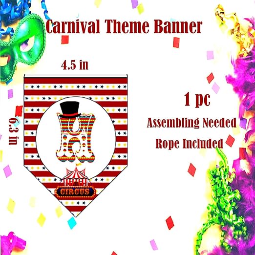 Carnival Theme Happy Birthday Flag banner Set For Birthday, Baby Shower Party Decorations (Design 2)