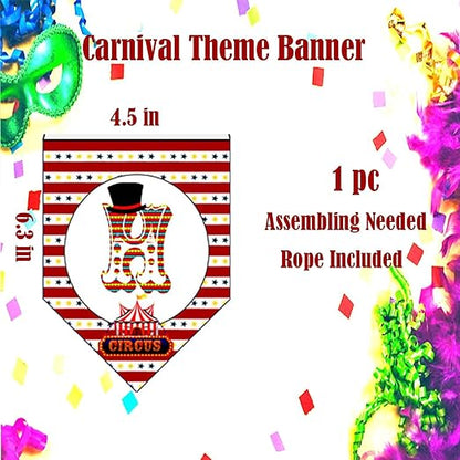 Carnival Theme Happy Birthday Flag banner Set For Birthday, Baby Shower Party Decorations (Design 2)