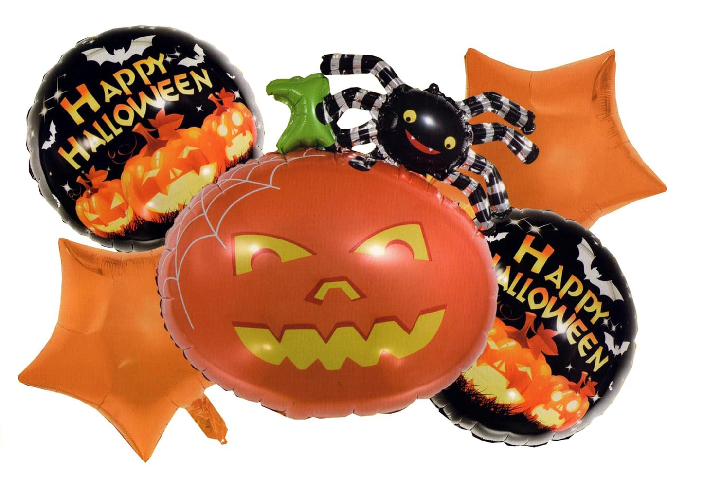 Halloween Theme 5 Pc Set Foil Balloons For Halloween Party Decoration (Pumkin 5 Pc Set)